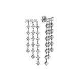 Hyde Park Collection 18K White Gold Asscher 6.41ct Diamond Drop Earrings-49168 Product Image