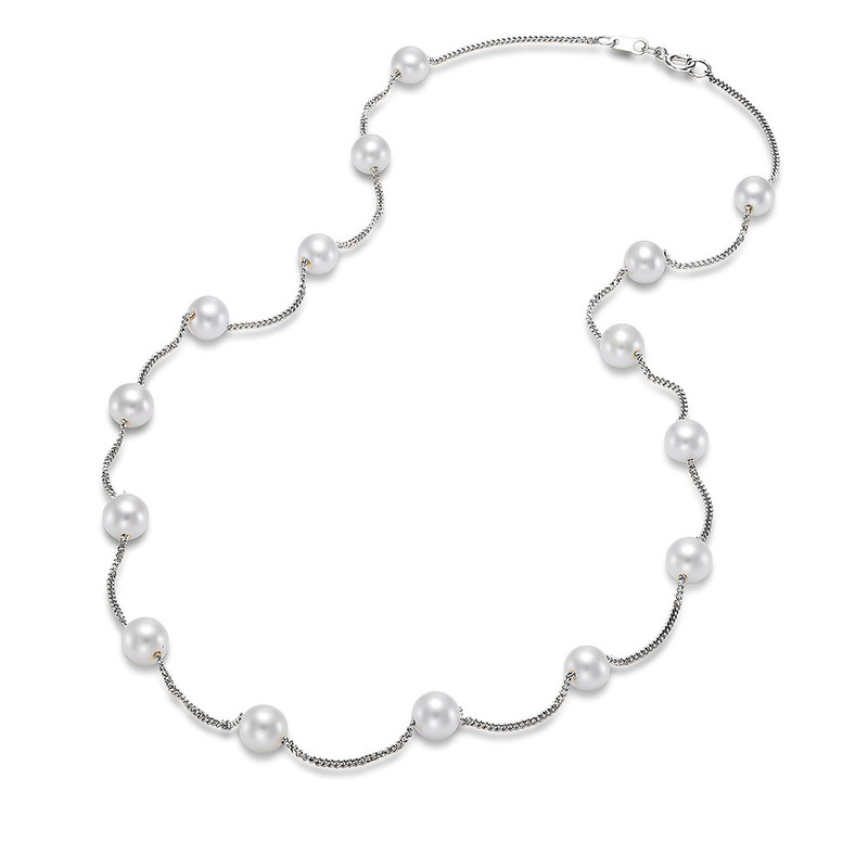 Hyde Park 14K White Gold Pearl Necklace.-25829