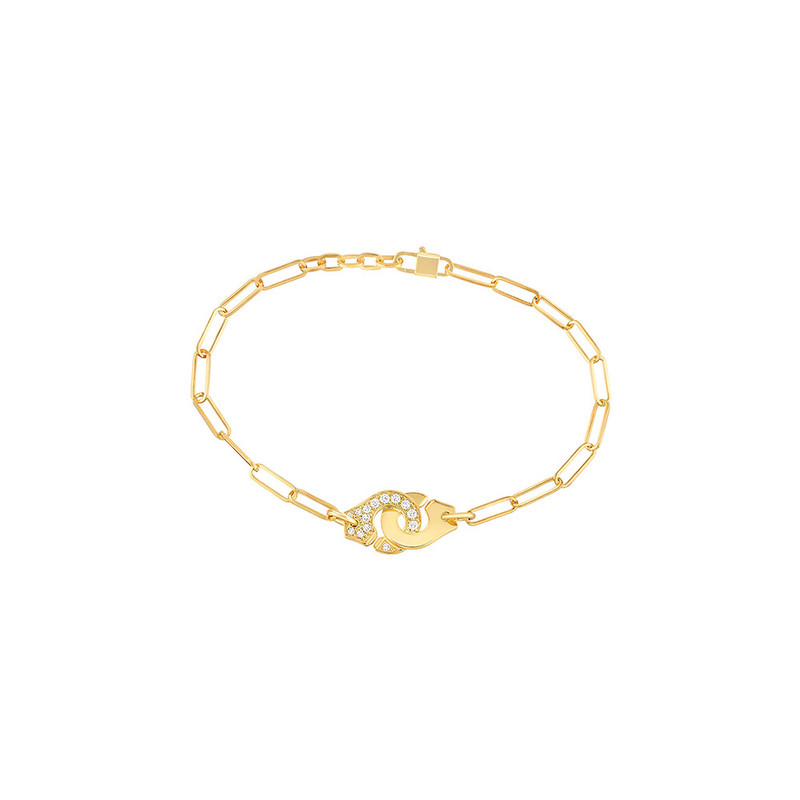 Dinh Van Menottes R10 18K Yellow Gold & Diamond Bracelet-42001