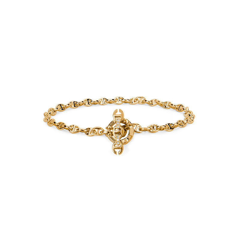 Hoorsenbuhs 18K Yellow Gold Open Link 3MM Toggle Diamond Bracelet-57466