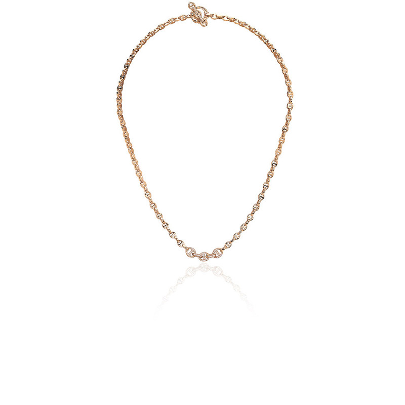 Hoorsenbuhs 18K Yellow Gold 3MM Open-Link Necklace with 5 Link Pave-57479
