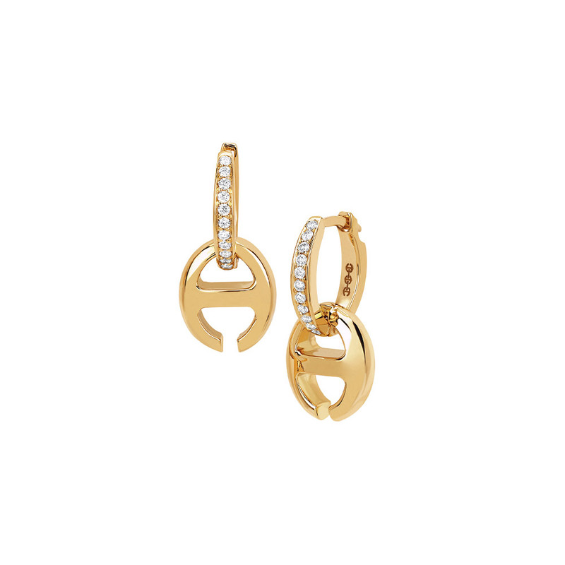 Hoorsenbuhs 18K Yellow Gold Klaasp Diamond Earrings-57471