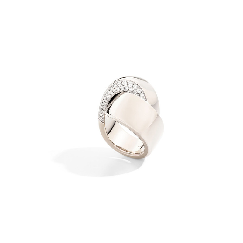 Vhernier 18K White Gold Abbraccio Diamond Ring-53591
