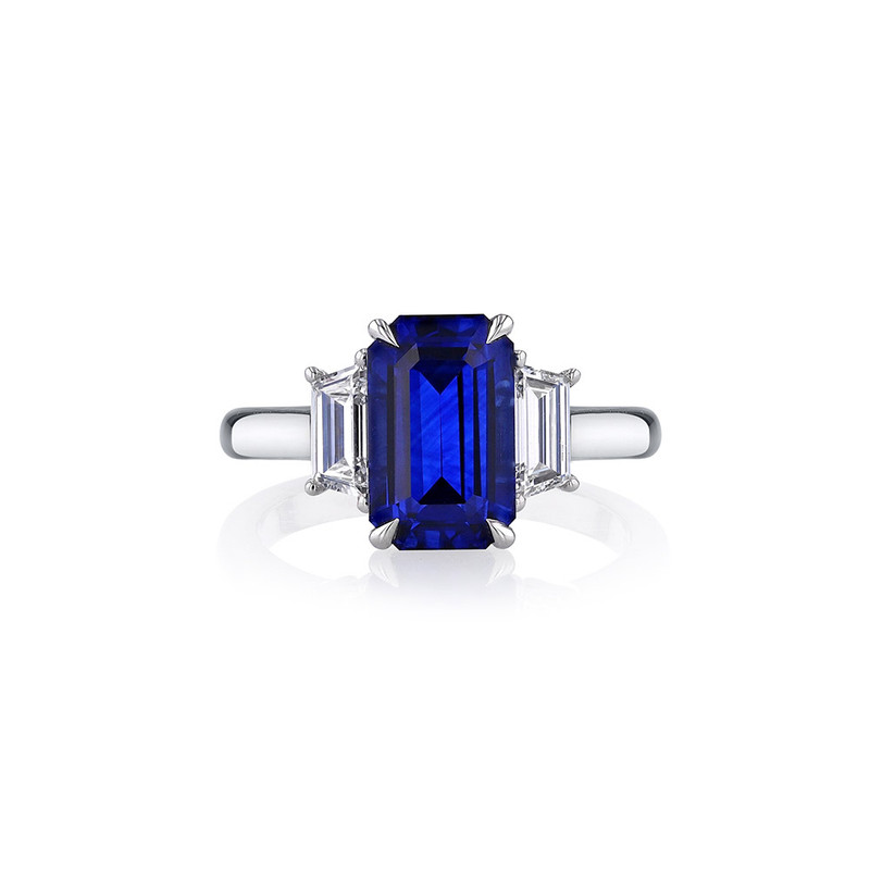 Hyde Park Collection Platinum Sapphire and Diamond Ring-58003