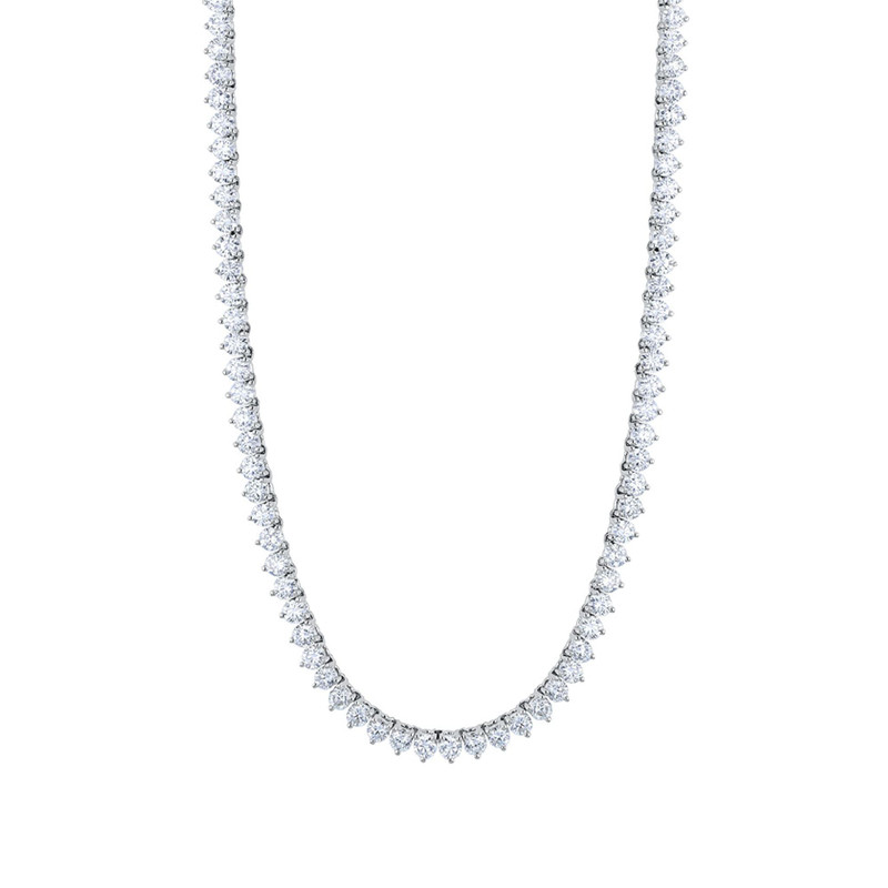 Hyde Park Collection Platinum Diamond Line Necklace-58420