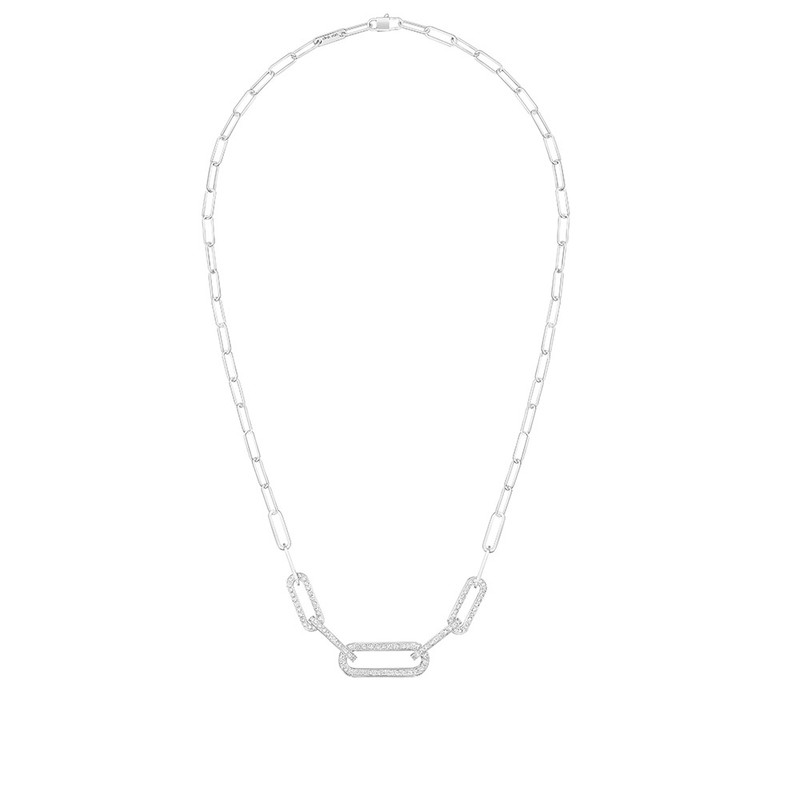 Dinh Van 18K  White Gold Maillon L Necklace-35172