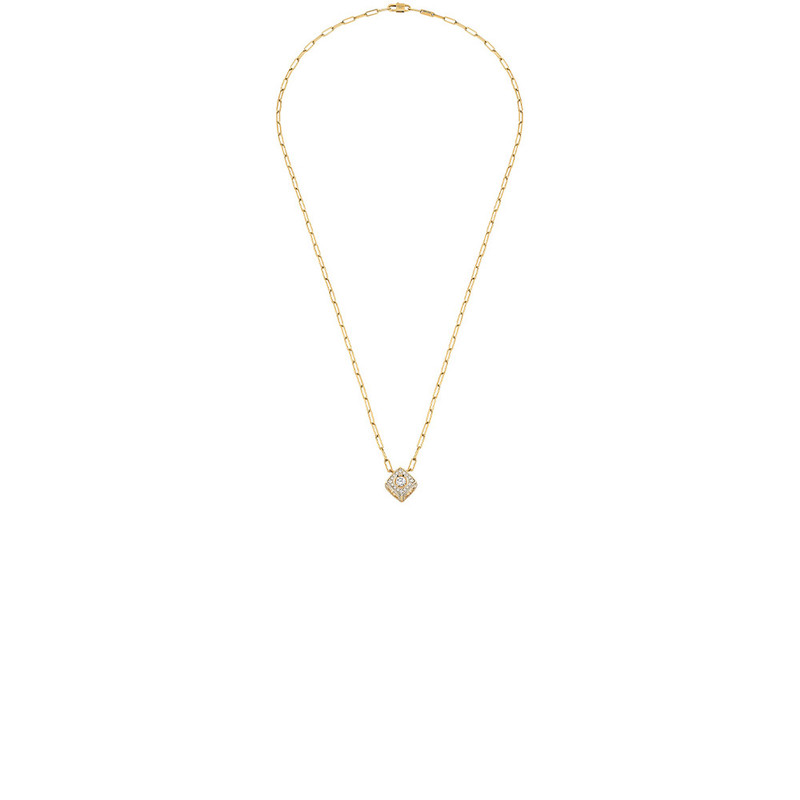 Dinh Van 18K Yellow Gold Le Cube Diamant XL Paved Pendant-60443