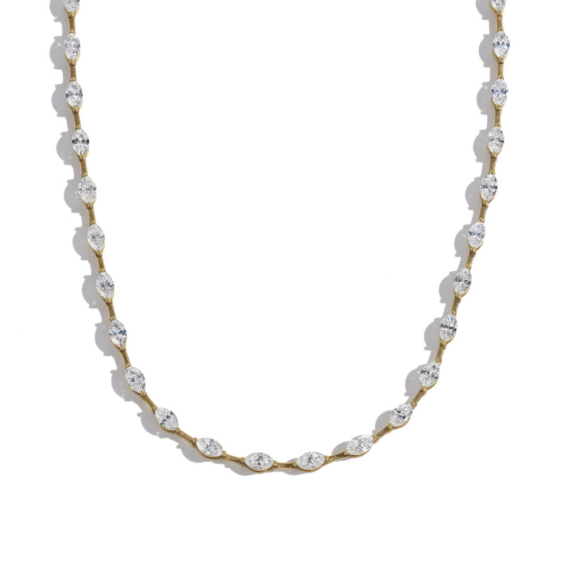 Hyde Park 18k Yellow Gold 26 6.19ct Pear Diamond Necklace-49135