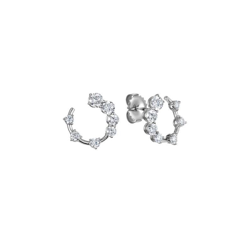 18K White Gold 1.35ct Diamond Swirl Stud Earrings-49146
