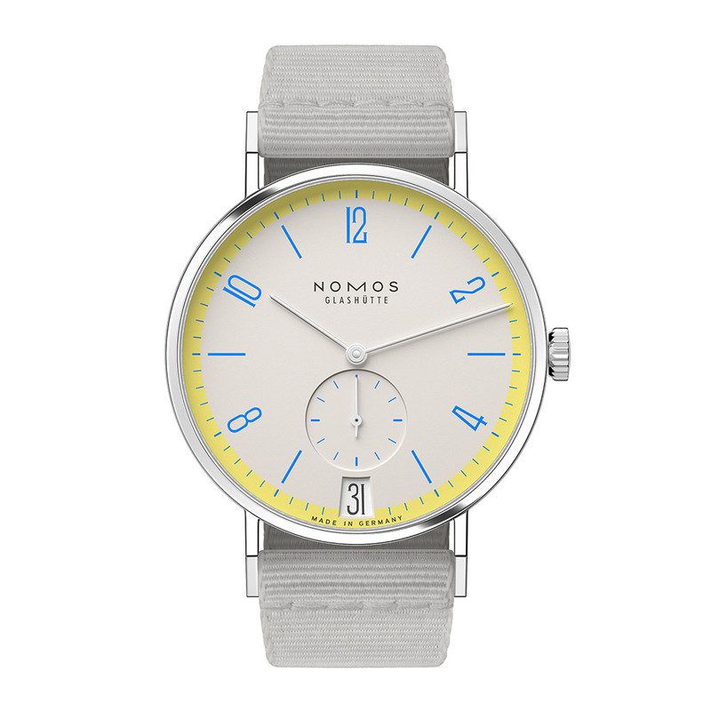 NOMOS Glashütte Tangente 38 Date Lemonbiscuit Ref. 179.S10-65840