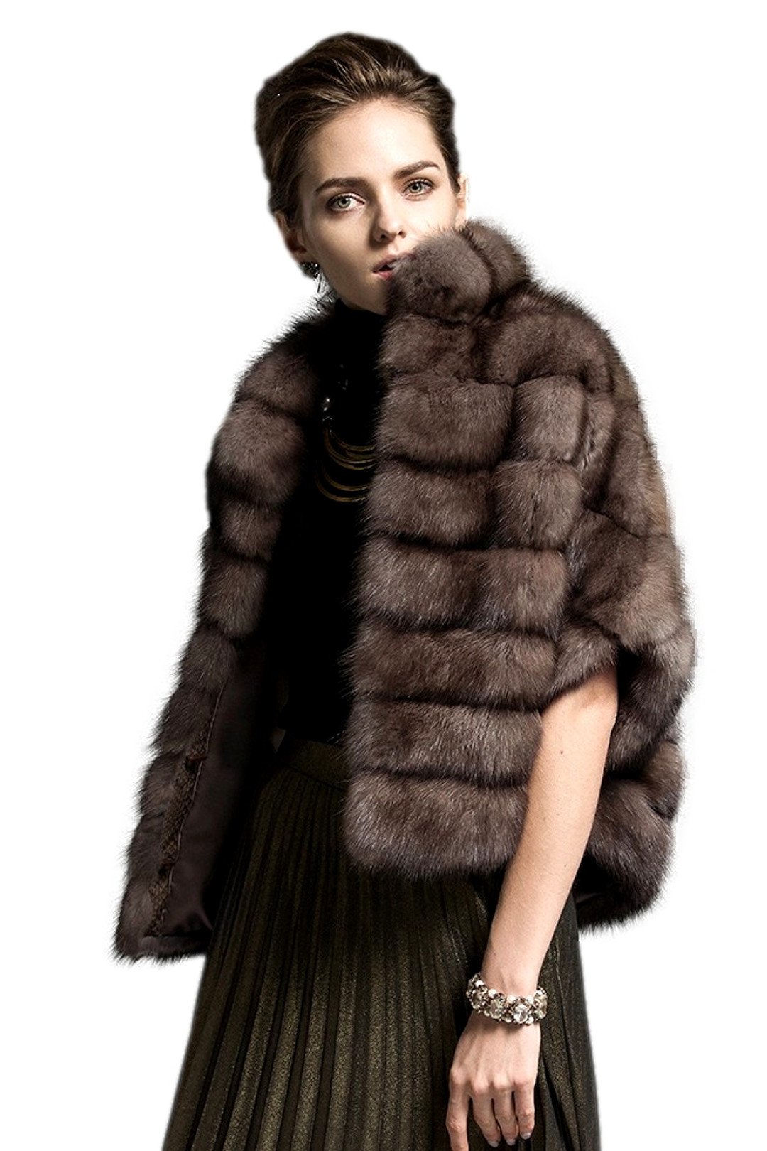 Silver  Sable Fur Cape Silver  Sable Fur Cape