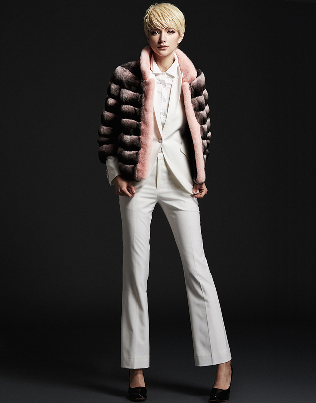 Pink Chinchilla short  Fur Jacket