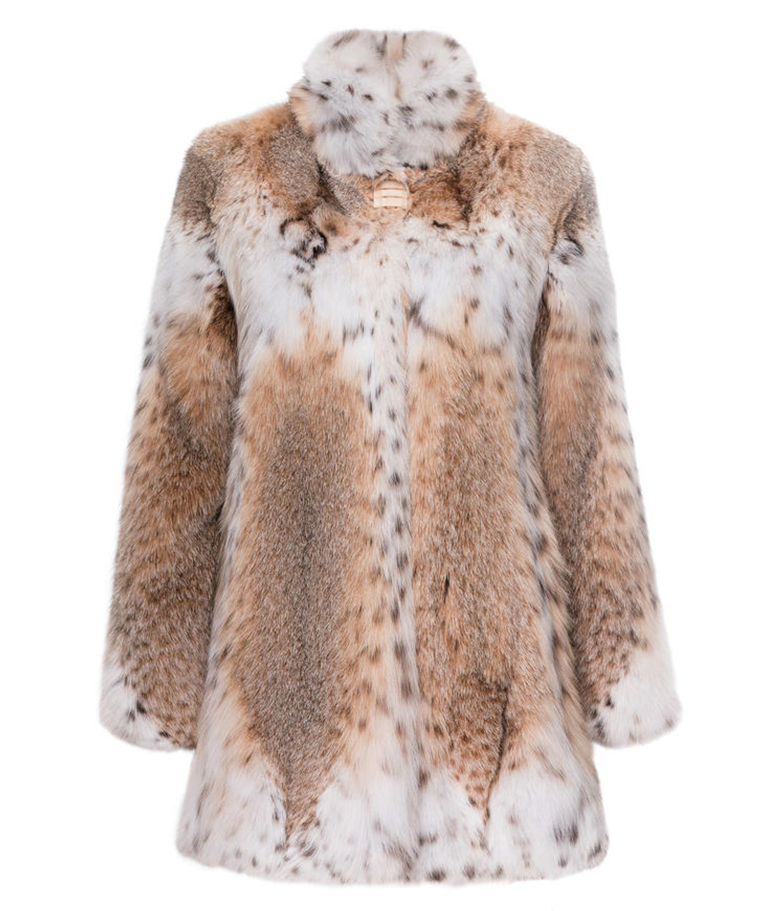 lynx fur coat mid-hip length , fit in waist , sewed with white lynx fur on collar , chest height and bottom sweep lynx fur coat mid-hip length , fit in waist , sewed with white lynx fur on collar , chest height and bottom sweep