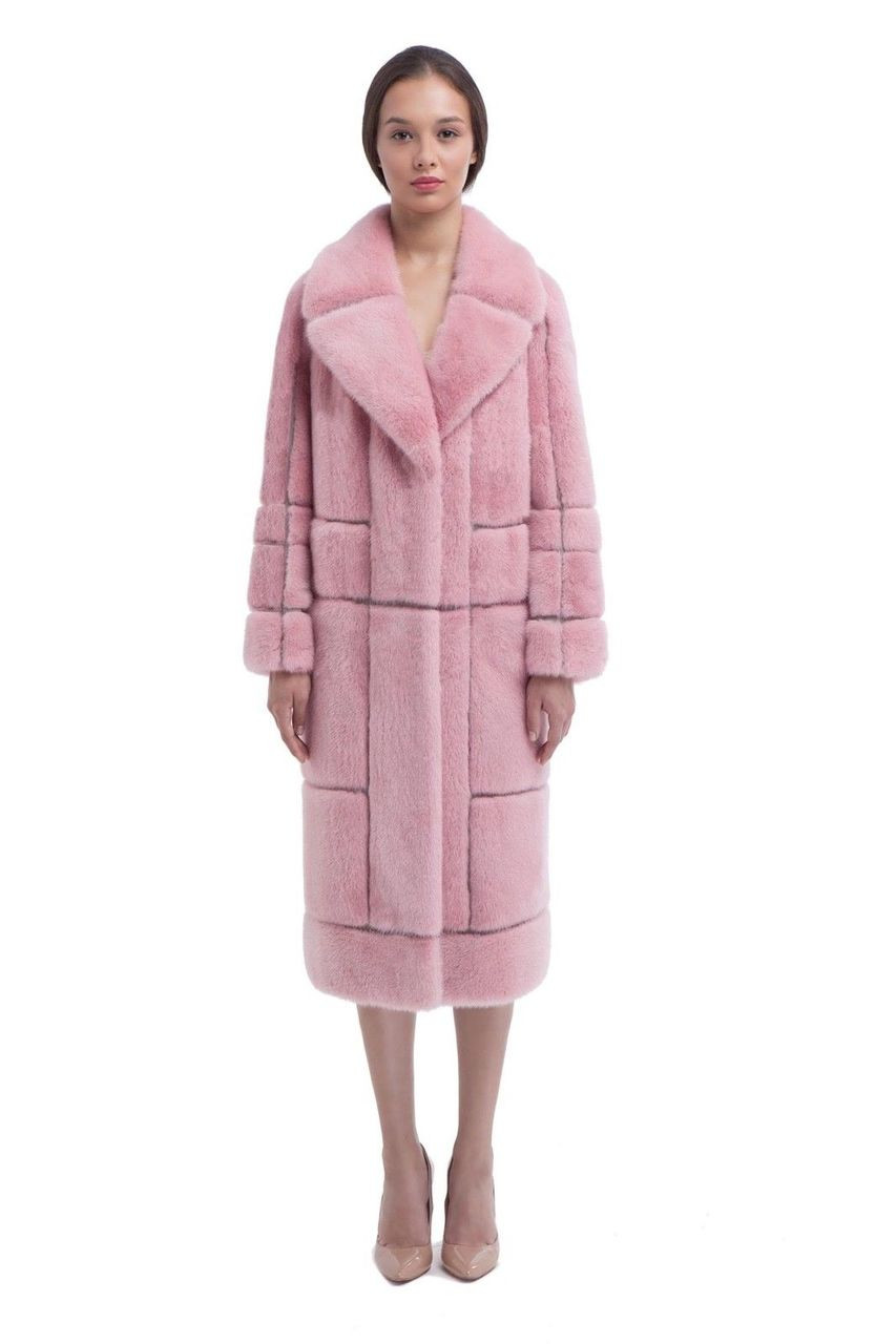 Sheared Pink Mink Fur Coat Roselyn | SKANDINAVIK FUR