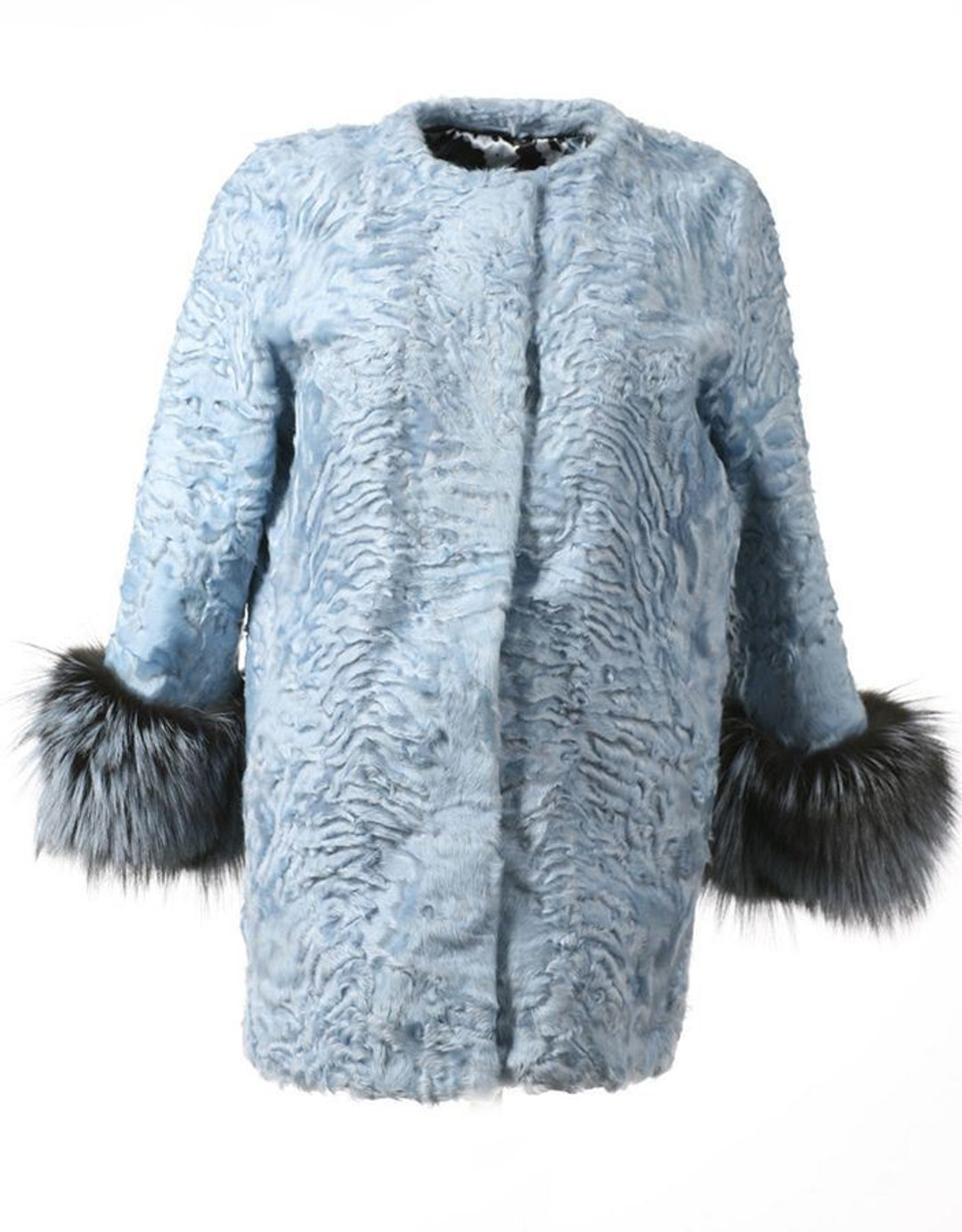 Acqua Persian Lamb Fur Coat Fox Cuffs