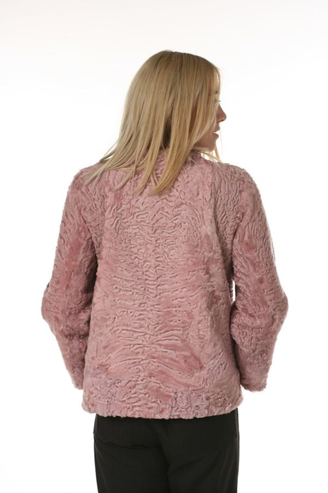 Pink Persian Lamb Fur Jacket Carmen