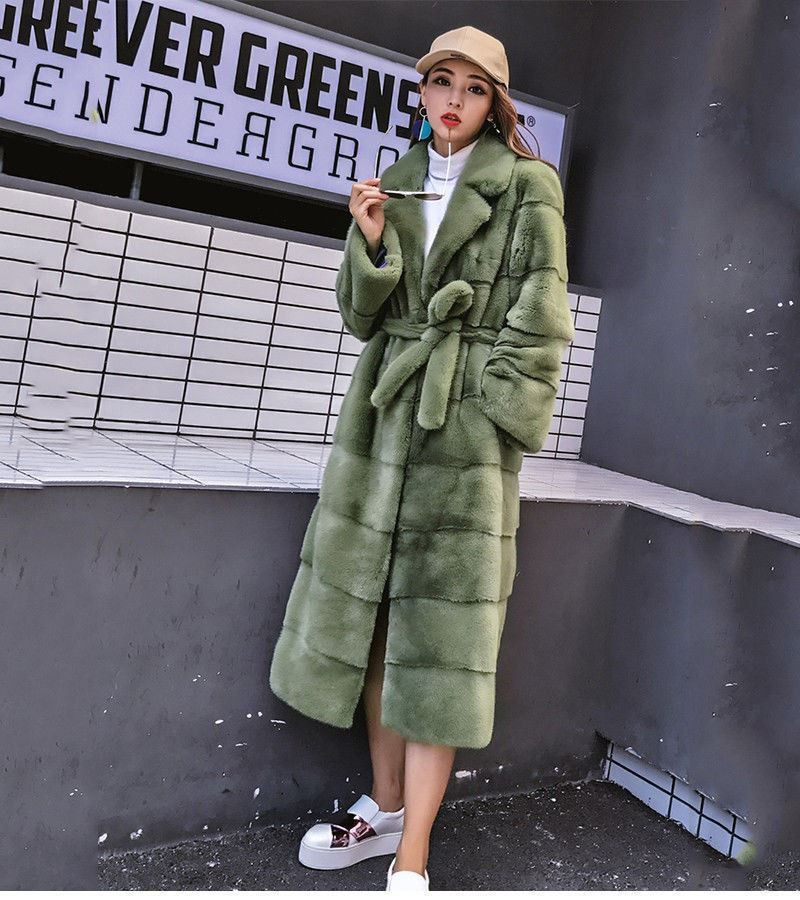 Green Fur Coat Mink Saga Fur Coat Full Skin Mexa Evi | SKANDINAVIK FUR