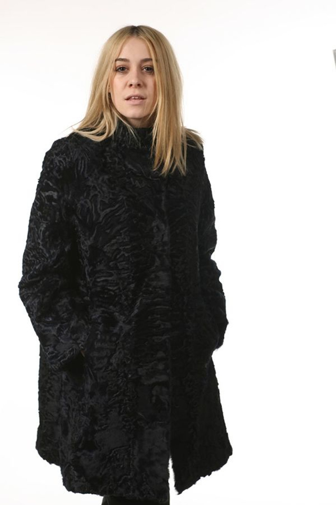 Black Swakara Lamb Fur Coat London