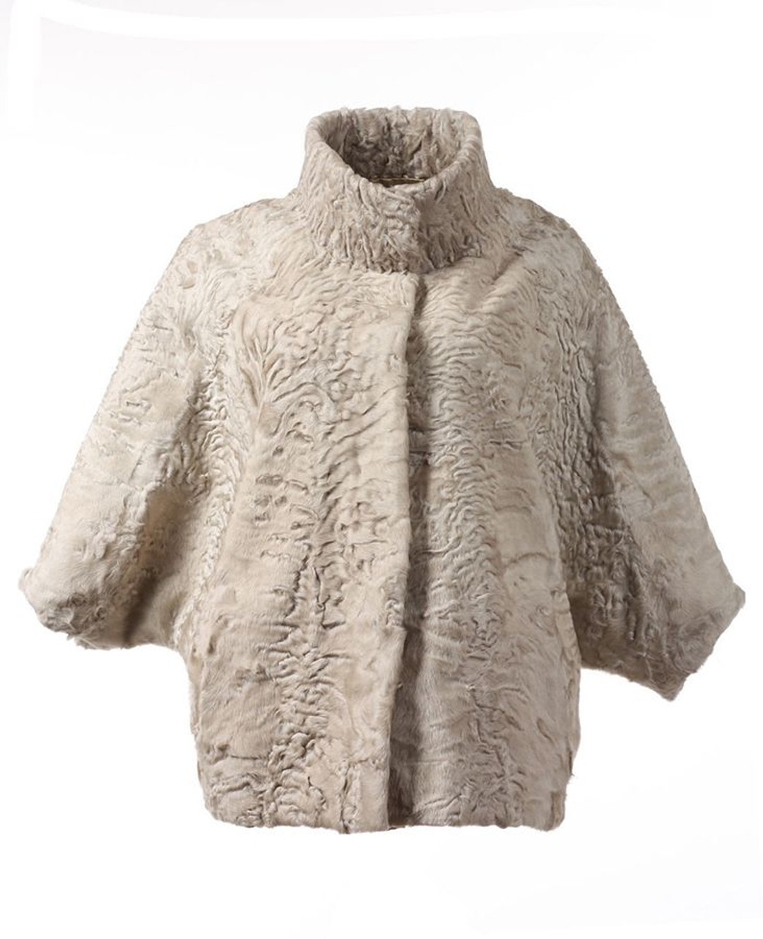 Beige Swakara Lamb Fur Cape Desert Beige Swakara Lamb Fur Cape Desert