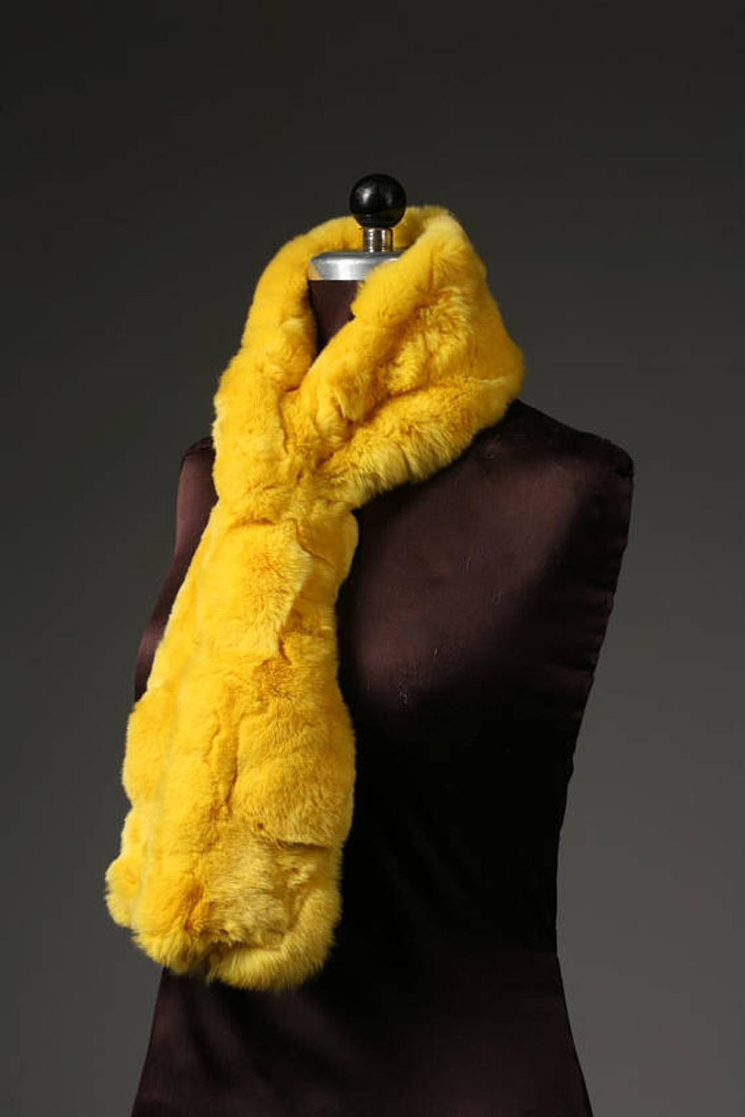 Yellow Rex Rabbit Fur Scarf Yellow Rex Rabbit Fur Scarf
