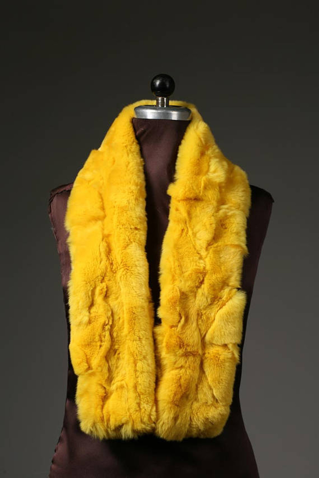 Yellow Rex Rabbit Fur Scarf Yellow Rex Rabbit Fur Scarf