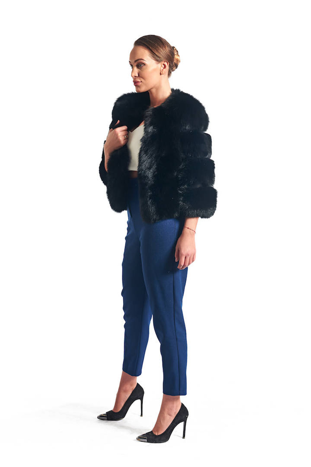 Black Fox Fur Jacket Lara