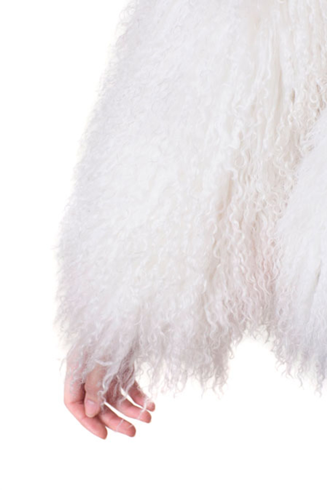 White Mongolian Lamb Fur Coat