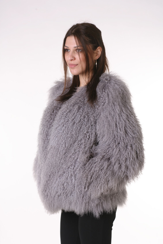 Sapphire Mongolian Lamb Fur Coat | SKANDINAVIK FUR