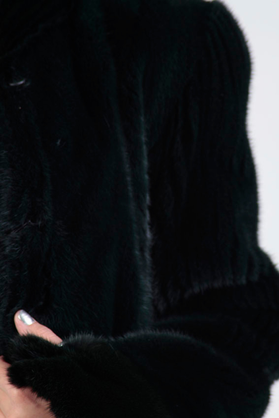 Black Mink Coat & Leather Belt Black Mink Coat & Leather Belt