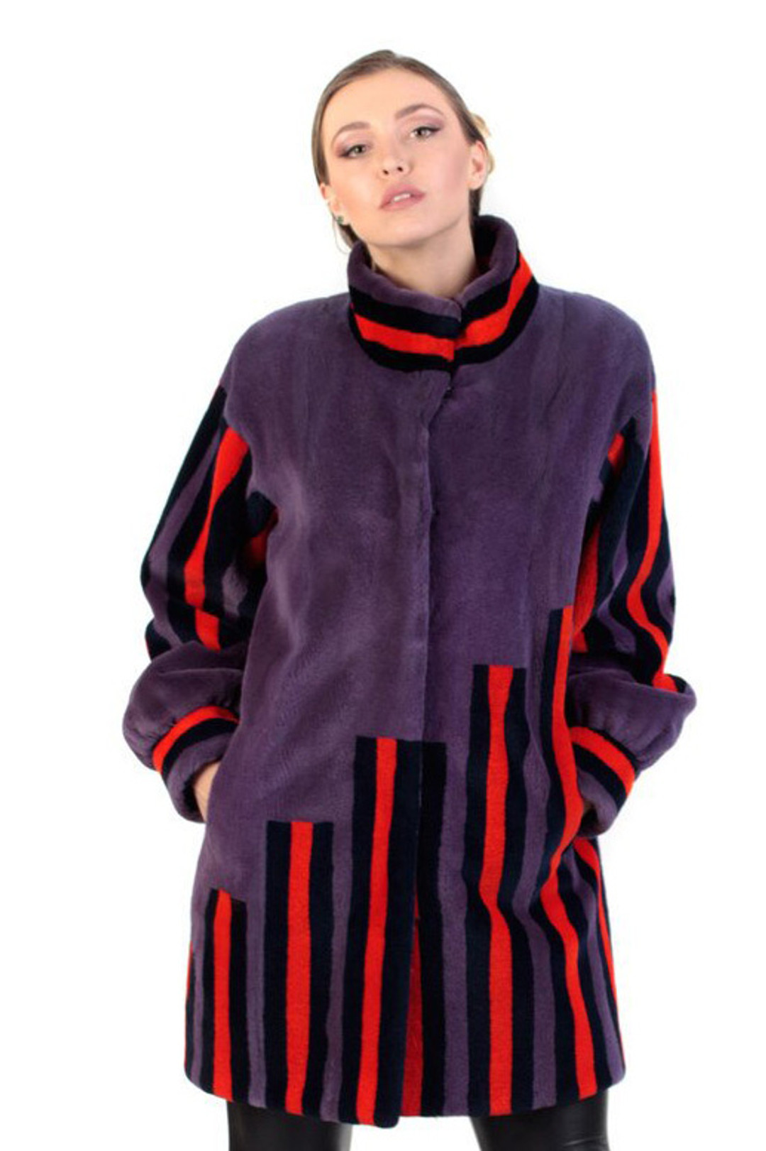 intarsia mink fur coat intarsia mink fur coat