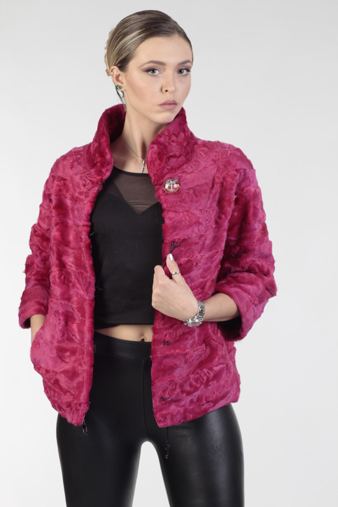 Pink Swakara Lamb Jacket Pink Swakara Lamb Jacket