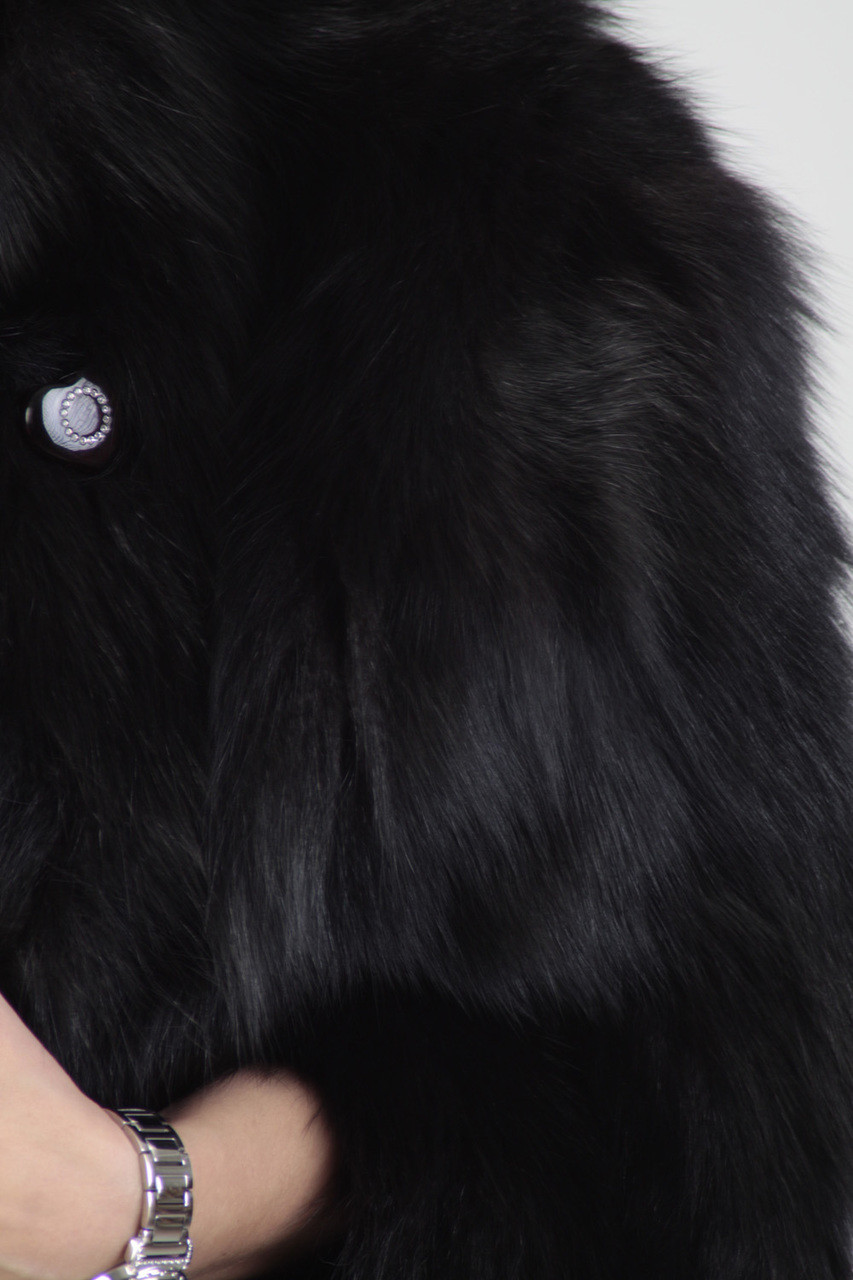 Short Black Fox Fur Jacket | SKANDINAVIK FUR
