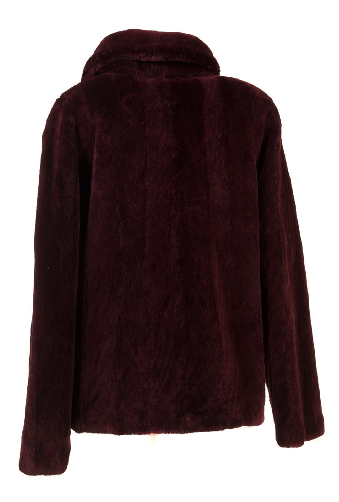 Burgundy Sheared Biker Beaver Fur Coat Burgundy Sheared Biker Beaver Fur Coat