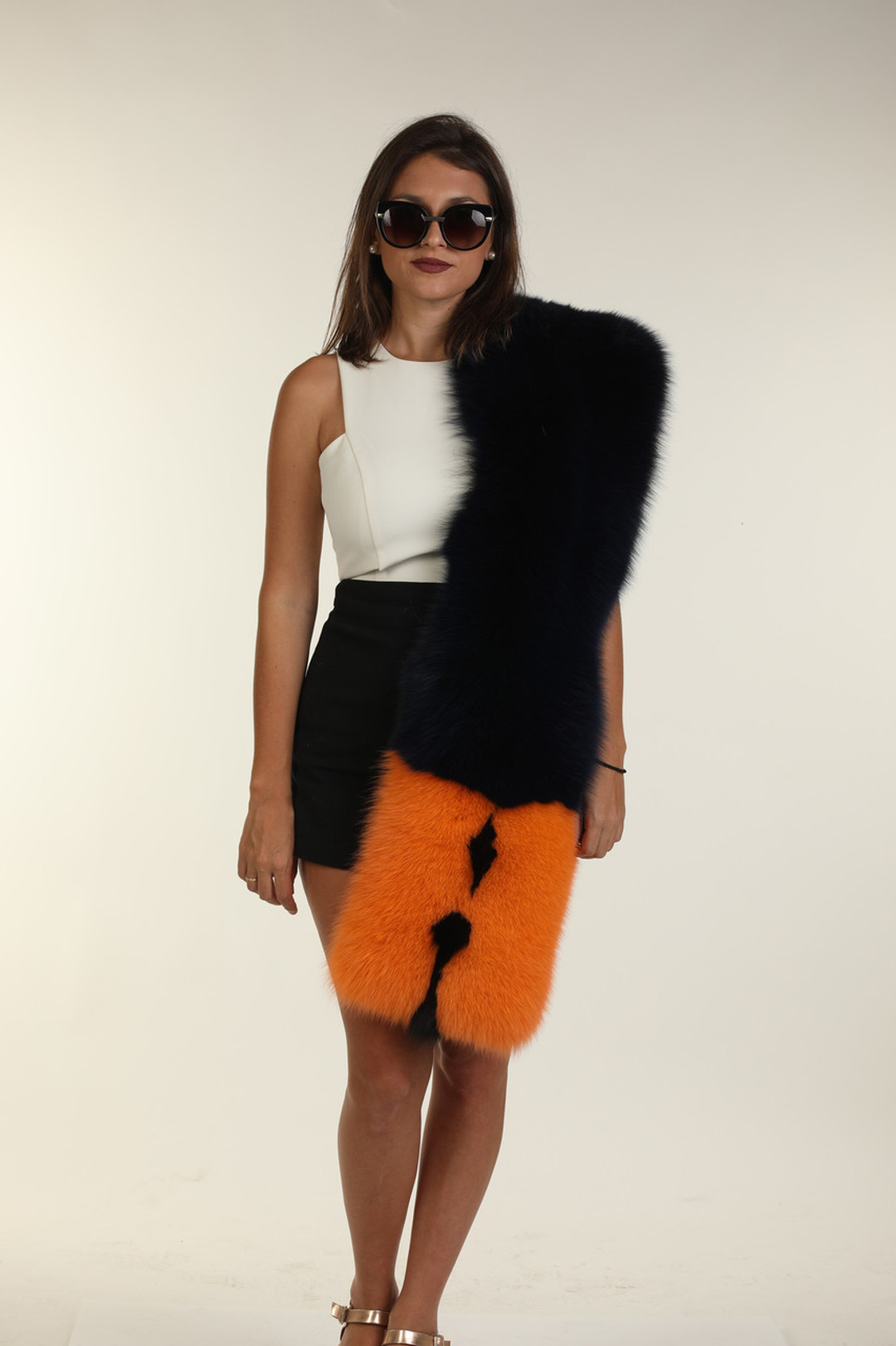 Multi Color Fox Fur Collar