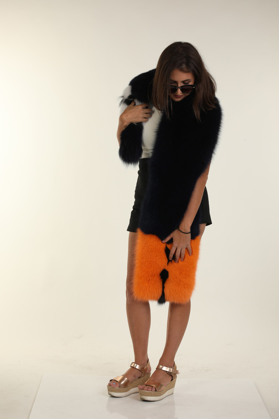 Multi Color Fox Fur Collar