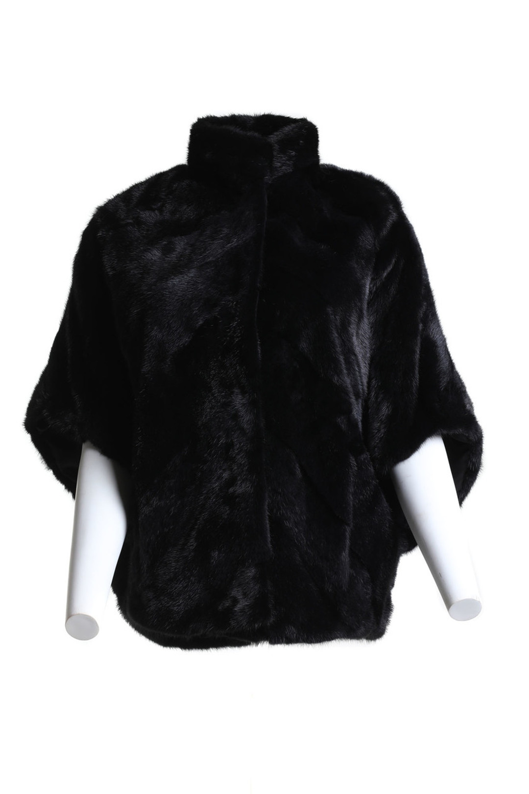 black mink fur cape front view black mink fur cape front view
