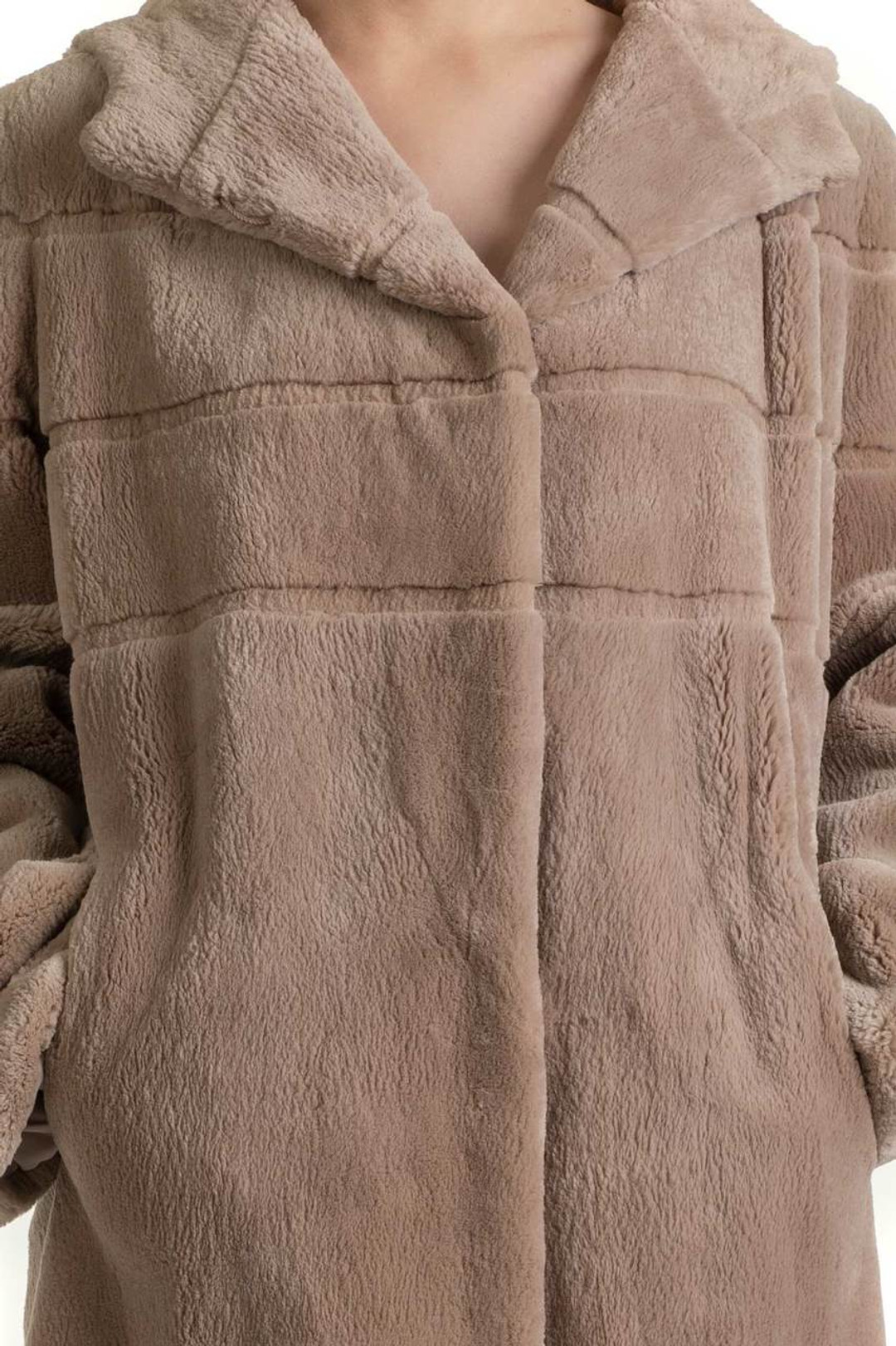 Light Brown Beaver Hooded Fur Coat