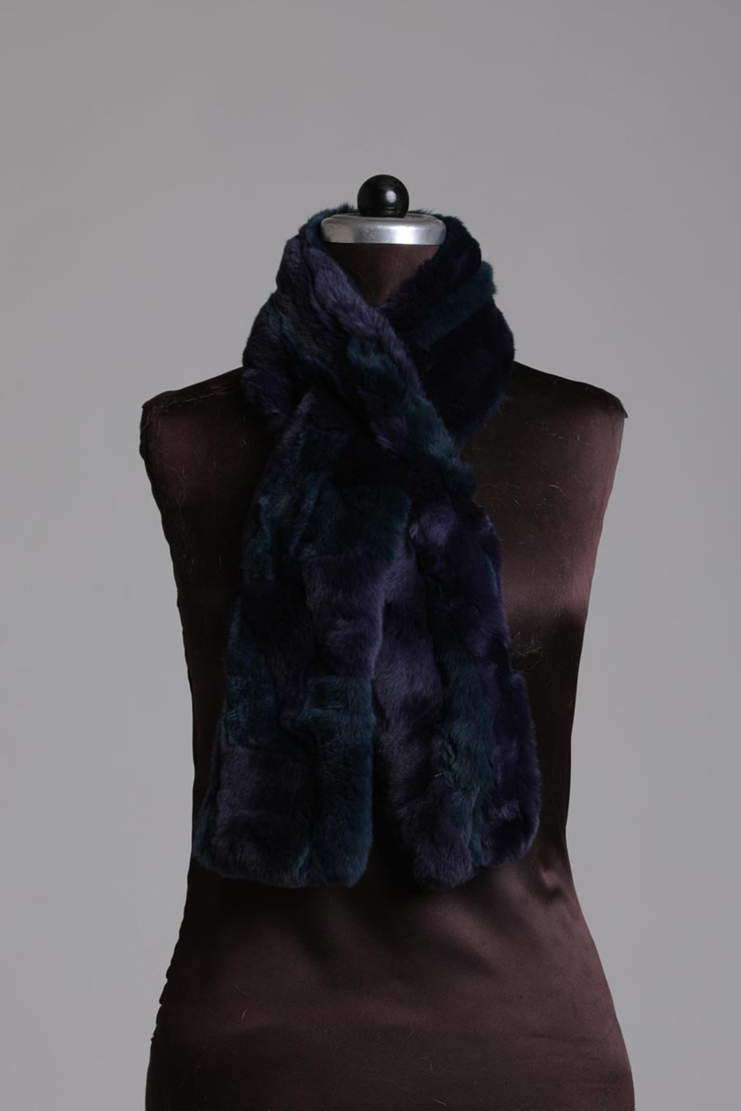 Dark Blue Rex Fur Scarf Dark Blue Rex Fur Scarf
