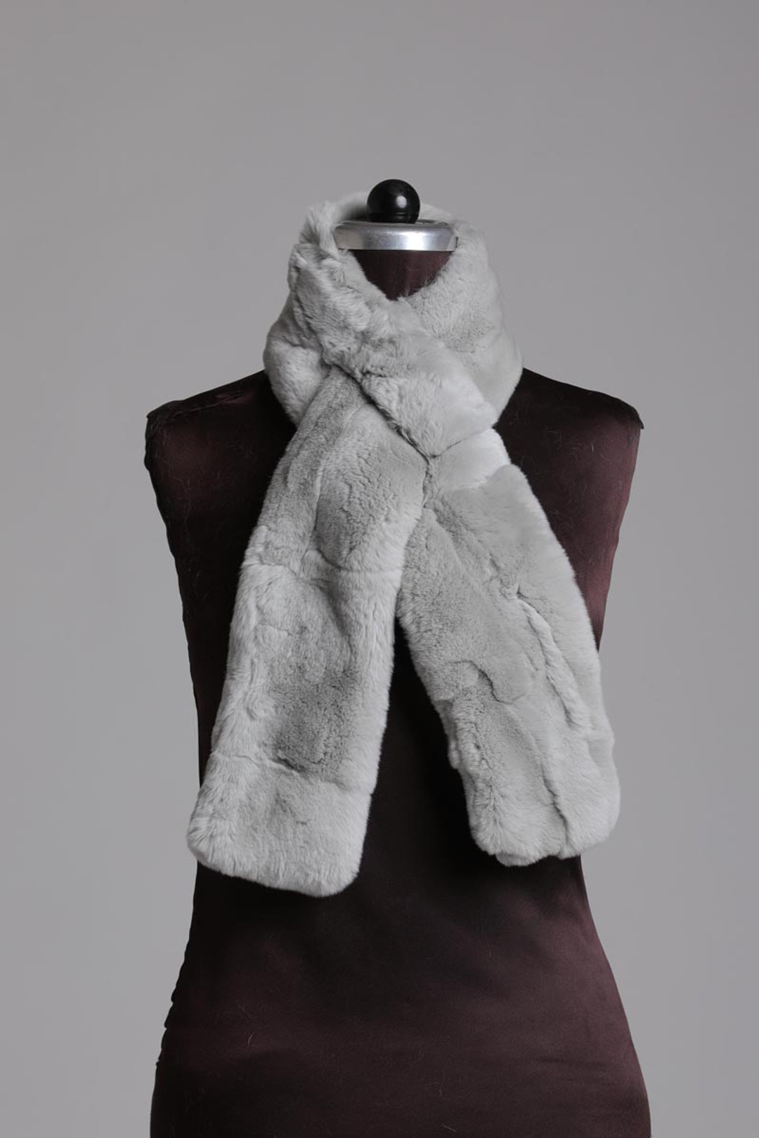 Light Gray Rex Fur Scarf Light Gray Rex Fur Scarf