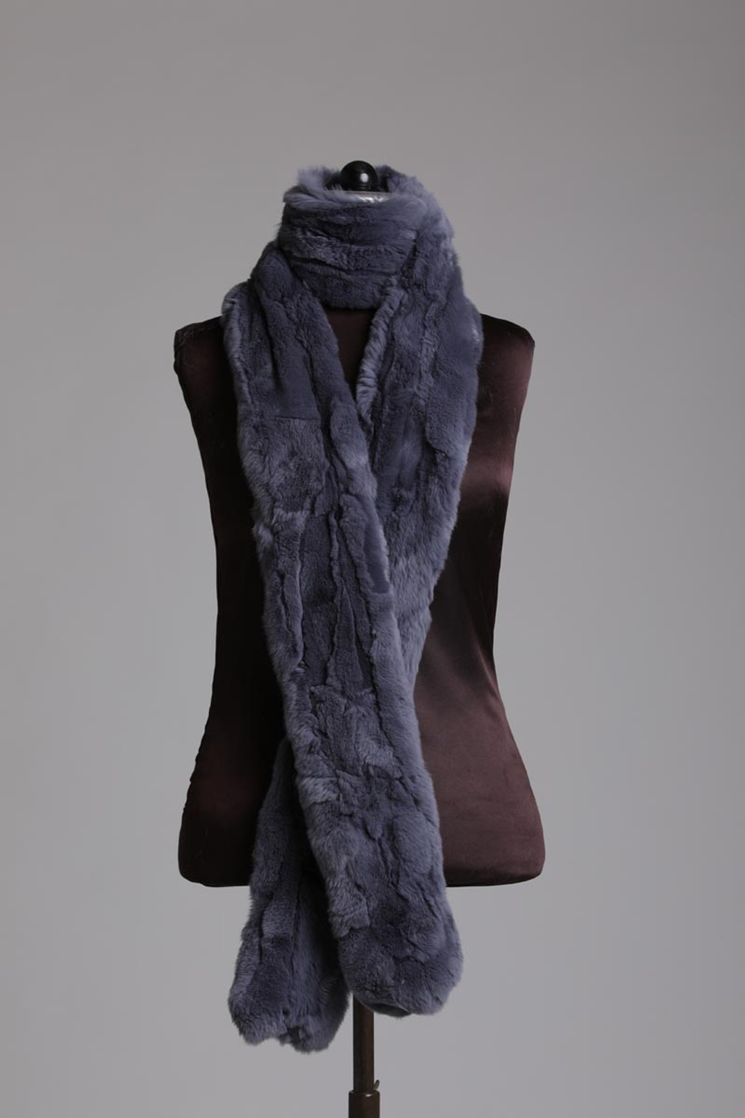 Long Gray Rex Fur Scarf Long Gray Rex Fur Scarf