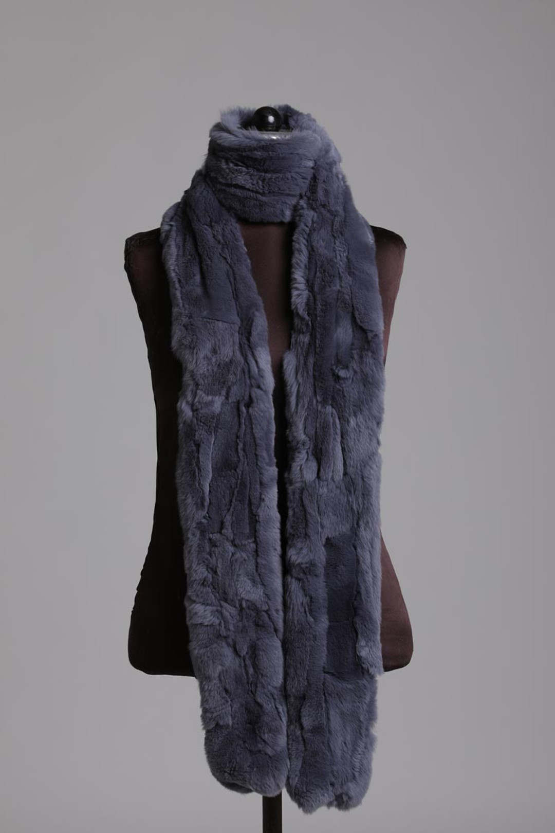 Long Gray Rex Fur Scarf Long Gray Rex Fur Scarf
