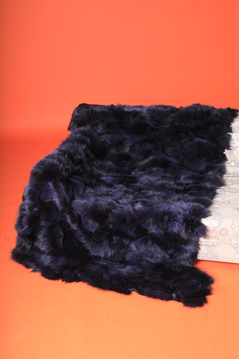 Deep Purple Fox Fur Blanket Throw