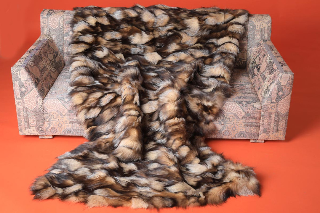 Crystal Fox Fur Throw Blanket