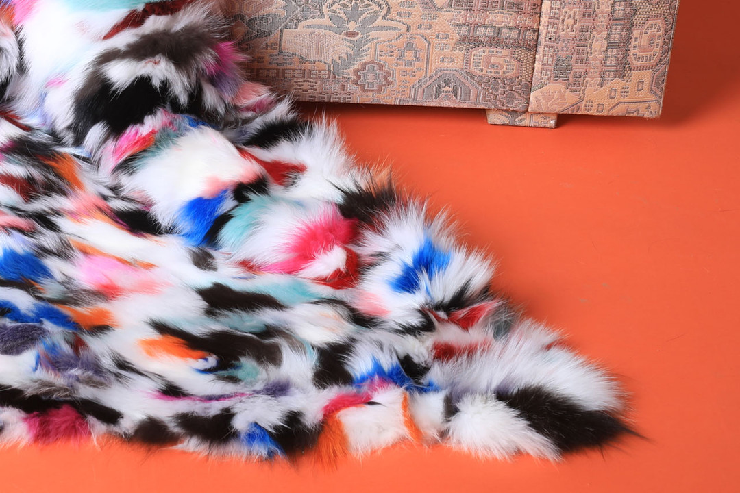 Ethnic Multicolor Fox Fur Blanket Throw Ethnic Multicolor Fox Fur Blanket Throw