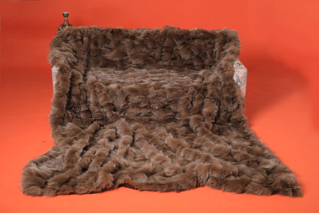 Light Brown Fox Fur Blanket Or Throw