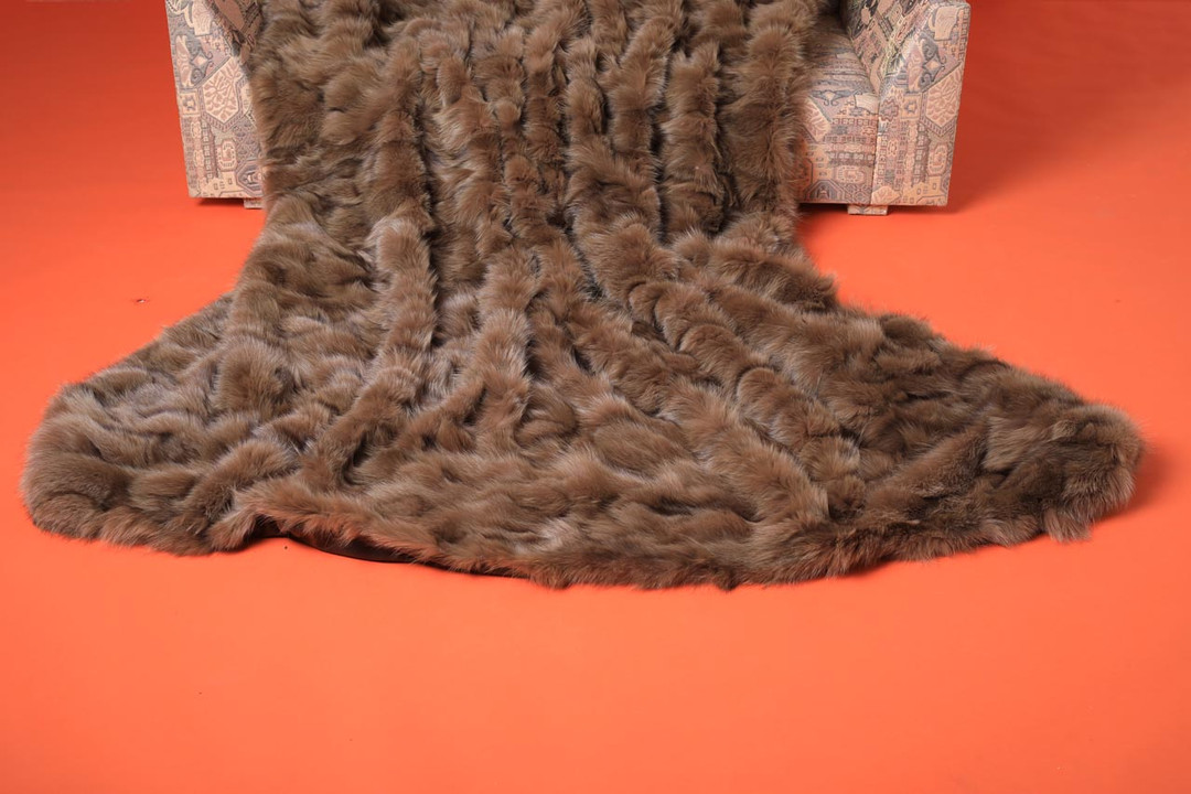 Light Brown Fox Fur Blanket Or Throw