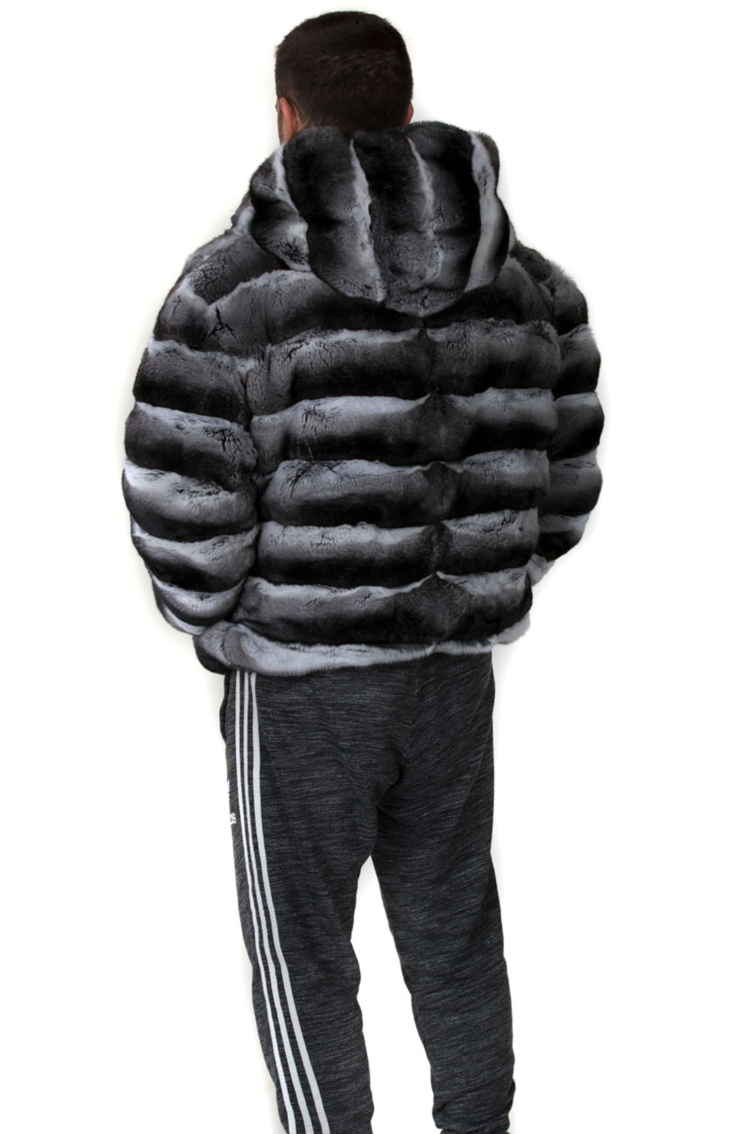 Reversible Hooded Chinchilla  Leather  Bomber Jacket Reversible Hooded Chinchilla  Leather  Bomber Jacket
