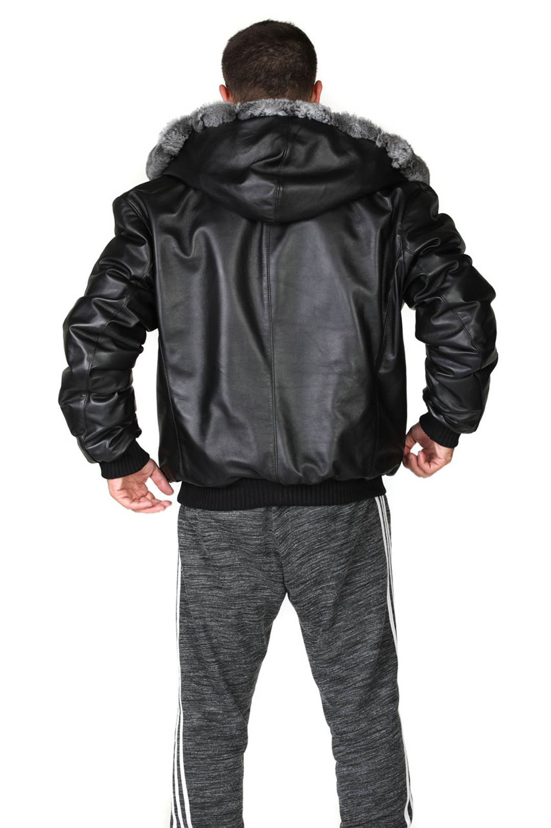 Reversible Hooded Chinchilla  Leather  Bomber Jacket Reversible Hooded Chinchilla  Leather  Bomber Jacket