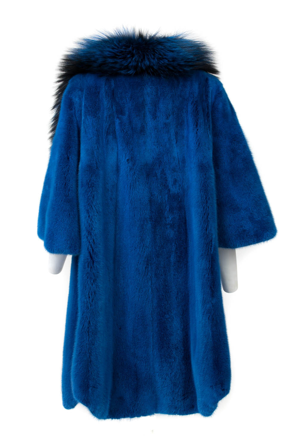 Blue Asymetrical Cut Mink Coat | SKANDINAVIK FUR