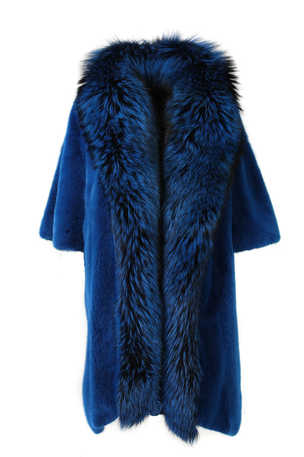 Blue Asymetrical Cut Mink Coat | SKANDINAVIK FUR